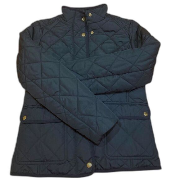 J. Crew Black Quilted Jacket Snap Closure Size Small - Picture 3 of 13